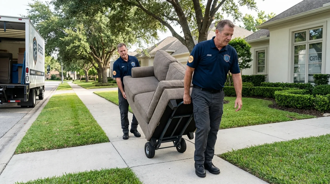 Local residential moving crew loading furniture in Bethel Island, CA